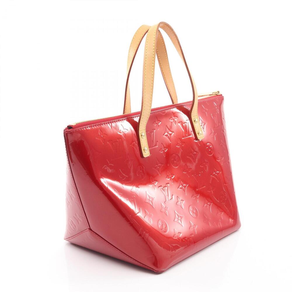 Louis Vuitton Bellevue Handbag Leather Vernis Red
